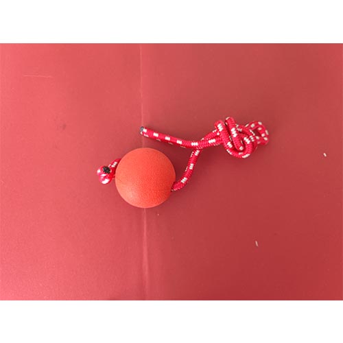 Balle indestructible rouge avec corde taille M